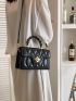 Mini Flap Square Bag Quilted Pattern Turn Lock