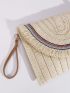 Mini Flap Straw Bag Paper Raw Hem