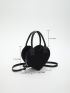 Mini Novelty Bag Heart Design Studded Decor
