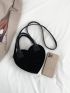 Mini Novelty Bag Heart Design Studded Decor