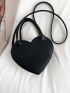 Mini Novelty Bag Heart Design Studded Decor