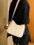 Small Hobo Bag Letter Graphic PU