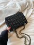 Plaid Pattern Square Bag Twist Lock Small