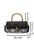 Mini Flap Square Bag Snakeskin Pattern Metal Decor