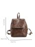 Mini Flap Backpack Drawstring Design Vintage