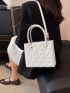 Small Square Bag Quilted Pattern Elegant