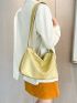 Minimalist Hobo Bag Small Wide Strap Yellow