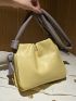 Minimalist Square Bag Ruched Detail Knot Decor