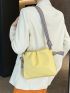 Minimalist Square Bag Ruched Detail Knot Decor