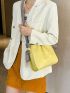 Minimalist Square Bag Ruched Detail Knot Decor