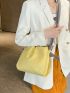 Minimalist Square Bag Ruched Detail Knot Decor