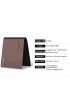 Letter Graphic Genuine Leather Small Wallet Bifold