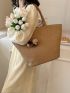 Oversized Straw Bag Pom Pom Decor
