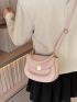 Minimalist Saddle Bag Metal Decor Small Pink