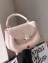 Minimalist Saddle Bag Metal Decor Small Pink