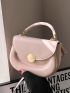 Minimalist Saddle Bag Metal Decor Small Pink