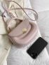 Minimalist Saddle Bag Metal Decor Small Pink