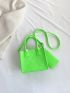Stitch Detail Square Bag With Coin Purse Neon Green