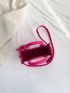 Stitch Detail Square Bag With Coin Purse Neon Pink