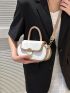 Contrast Binding Satchel Bag Small Top Handle White