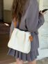 Small Hobo Bag Ruched Detail Knot Decor