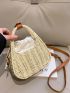 Minimalist Straw Bag Drawstring Design Mini For Beach