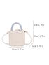 Letter Graphic Square Bag Mini Double Handle White