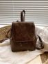 Minimalist Flap Backpack Mini Coffee Brown Vintage