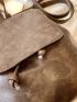 Minimalist Flap Backpack Mini Coffee Brown Vintage