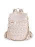 Studded Decor Classic Backpack Beige For School