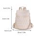 Studded Decor Classic Backpack Beige For School