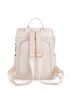 Studded Decor Classic Backpack Beige For School