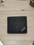 Letter Graphic Small Wallet Bifold Black