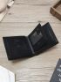 Letter Graphic Small Wallet Bifold Black