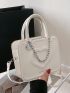 Heart Graphic Square Bag Chain Decor Mini