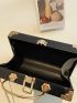 Mini Box Bag Crocodile Embossed Chain PU