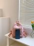 Mini Fashion Backpack Letter Patch Decor
