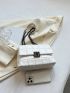 Quilted Square Bag Small Flap White
