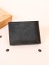 Letter Graphic Small Wallet Bifold Stitch Detail