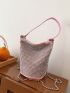 Mini Studded Decor Bucket Bag Fashion