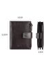 Letter Graphic Small Wallet Anti-theft Genuine Leather