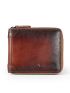 Letter Graphic Small Wallet Genuine Leather Anti-theft
