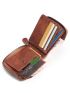 Letter Graphic Small Wallet Genuine Leather Anti-theft