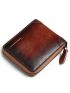 Letter Graphic Small Wallet Genuine Leather Anti-theft