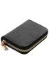 Crocodile Embossed Card Holder Zipper Black