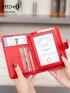 Airplane Graphic Passport Case RFID Blocking Red