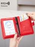 Airplane Graphic Passport Case RFID Blocking Red