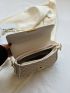 Letter Graphic Metal Detail Square Bag Fashion