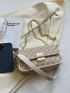Letter Graphic Metal Detail Square Bag Fashion