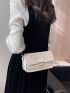 Letter Graphic Metal Detail Square Bag Fashion